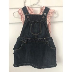 Old navy overall dress and baby Gap Top